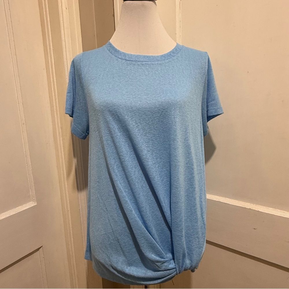 Bobeau Sky Blue Short Sleeve Top  Womens Large